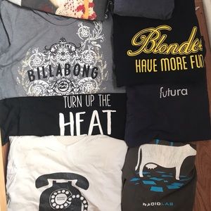 8 pack of tee shirts (small and medium)
